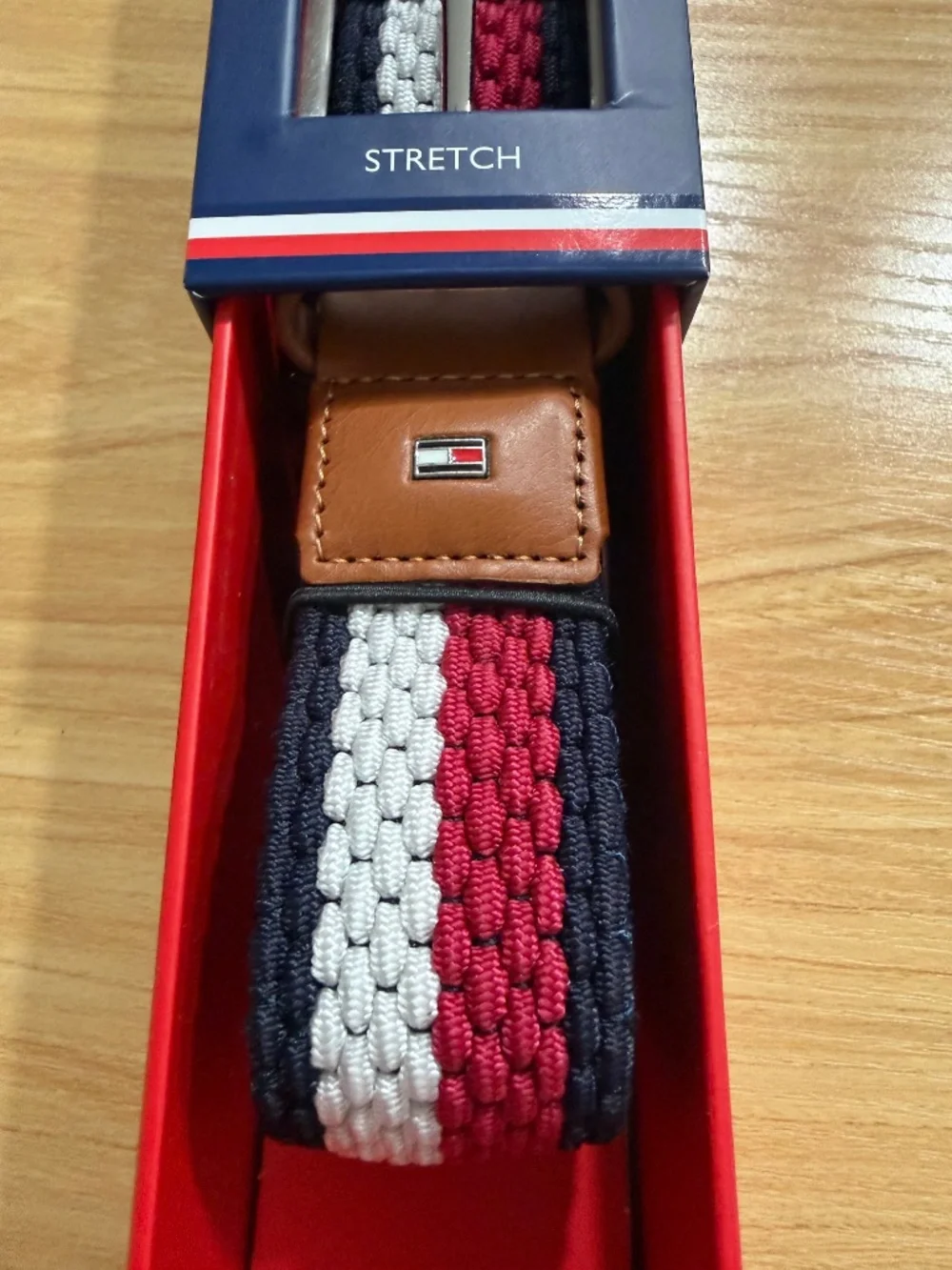 Tommy Hilfiger Leather Stretch Canvas 2-Tone Belt